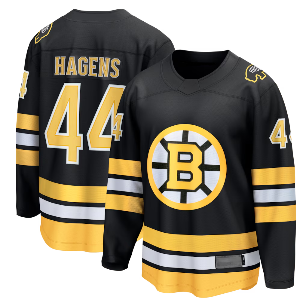 Blackjersey B.Bruins #44 James Hagens Black Breakaway Stitched Jerseys
