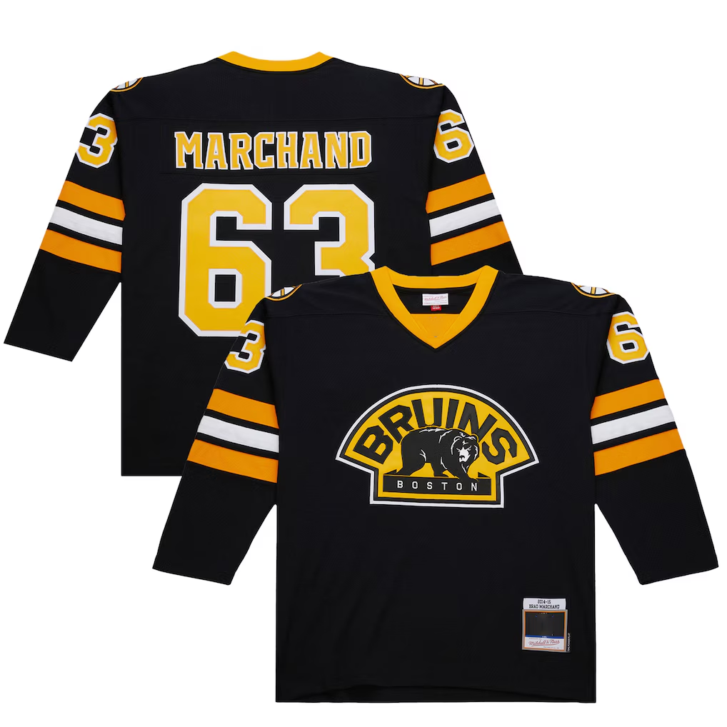 Blackjersey B.Bruins #63 Brad Marchand Black 2014-15 Power Play Stitched Jerseys