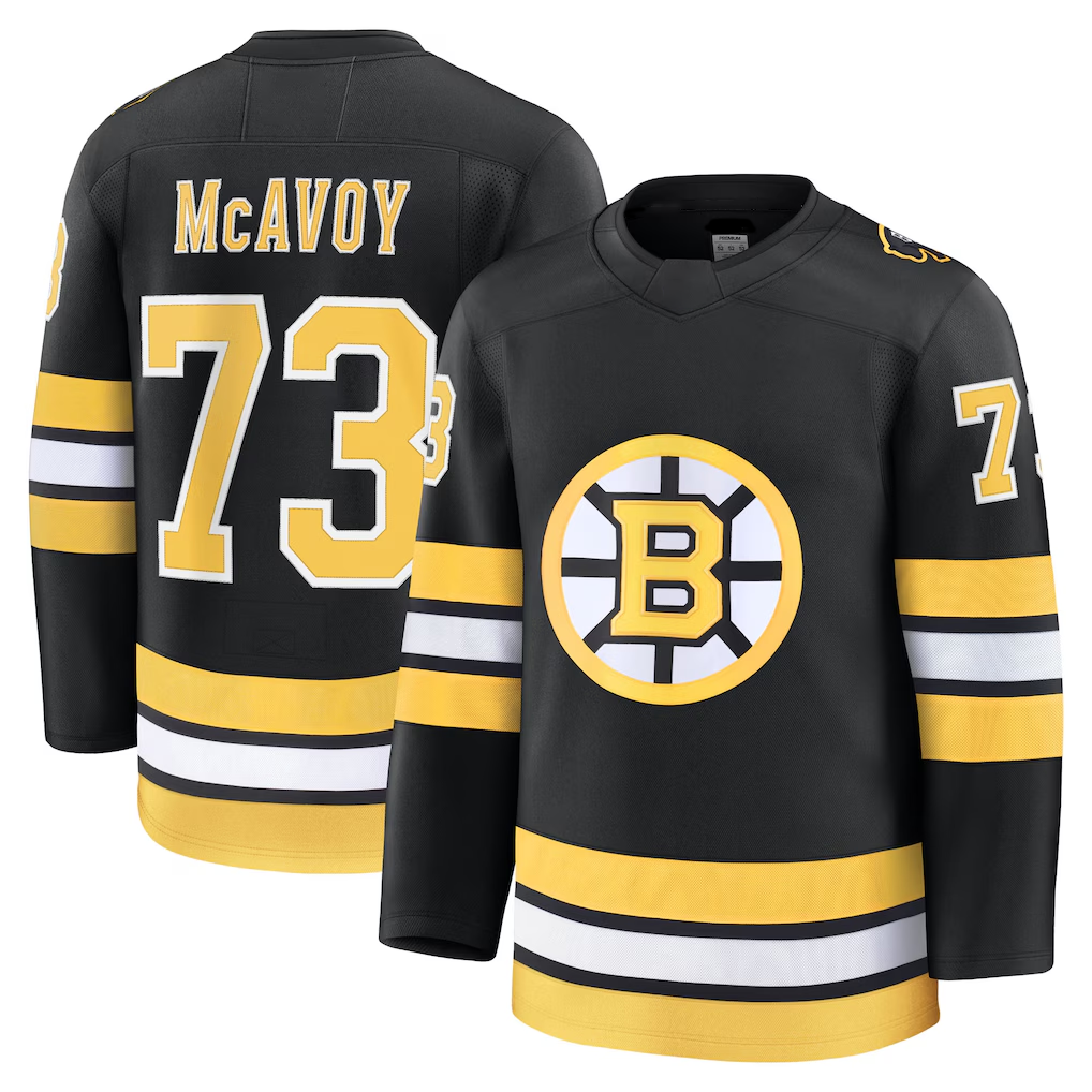 Blackjersey B.Bruins #73 Charlie McAvoy Black Home Premium Player Stitched Jerseys