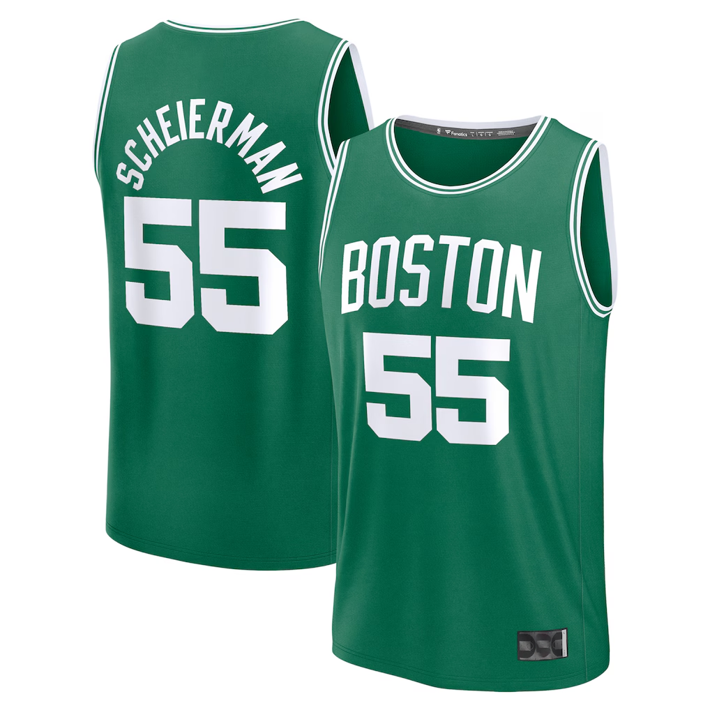 Blackjersey B.Celtics #55 Baylor Scheierman  Kelly Green 2024 Draft Fast Break Player Jerseys - Icon Edition
