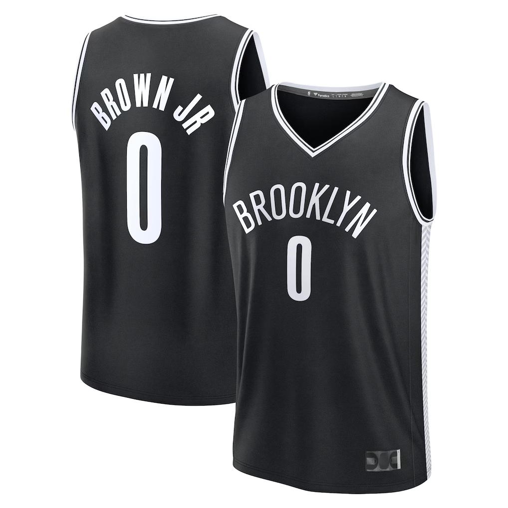 Blackjersey B.Nets #0 Mikel Brown Jr.  Black 2026 Draft First Round Pick Fast Break Jerseys - Icon Edition