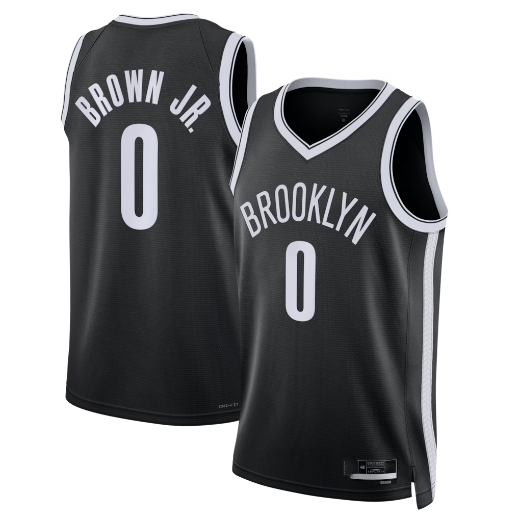 Blackjersey B.Nets #0 Mikel Brown Jr. Black Swingman Jerseys - Icon Edition