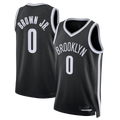 Blackjersey B.Nets #0 Mikel Brown Jr. Black Swingman Jerseys - Icon Edition