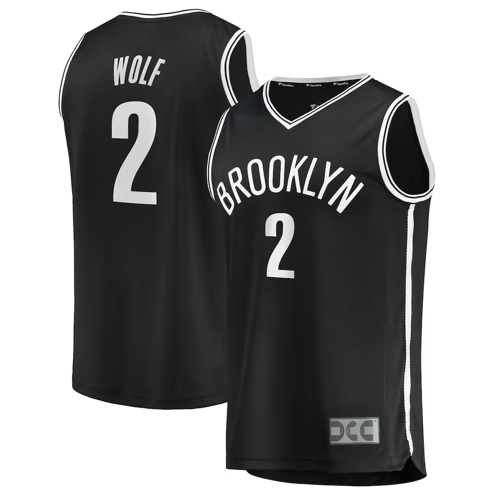 Blackjersey B.Nets #2 Daniel Wolf  Black Fast Break Replica Jerseys - Icon Edition