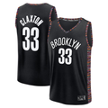 Blackjersey B.Nets #33 Nic Claxton  Black 202526 City Edition Fast Break Jerseys