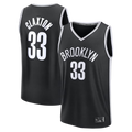 Blackjersey B.Nets #33 Nic Claxton  Black Fast Break Replica Jerseys - Icon Edition