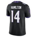 B.Ravens #14 Kyle Hamilton Black Blackjersey Alternate Vapor F.U.S.E. Stitched Limited Stitched Jerseys