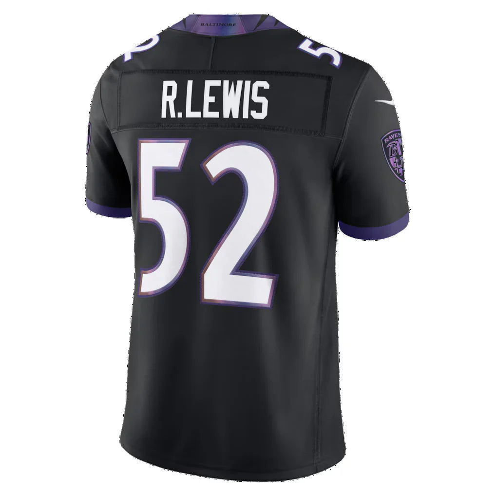 B.Ravens #52 Ray Lewis Black Blackjersey Alternate Vapor F.U.S.E. Stitched Retired Player Limited Stitched Jerseys