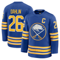 Blackjersey B.Sabres #26 Rasmus Dahlin Royal Premium with Captain's Patch Stitched Jerseys