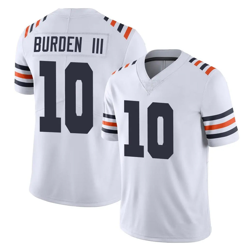 C.Bears #10 Luther Burden III Player White Blackjersey Classic Vapor Limited Home Game Stitched Jerseys