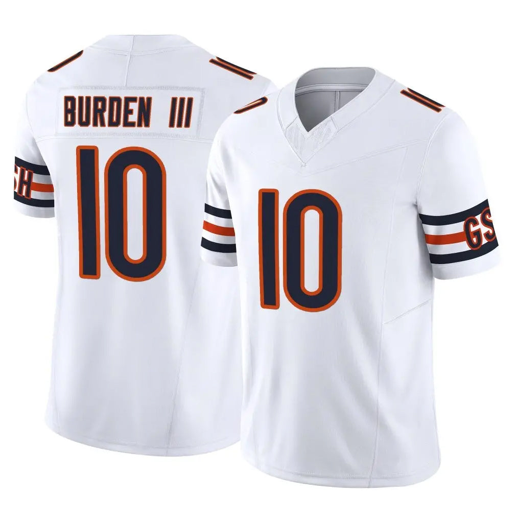 C.Bears #10 Luther Burden III Player White Blackjersey Vapor F.U.S.E. Limited Home Game Stitched Jerseys