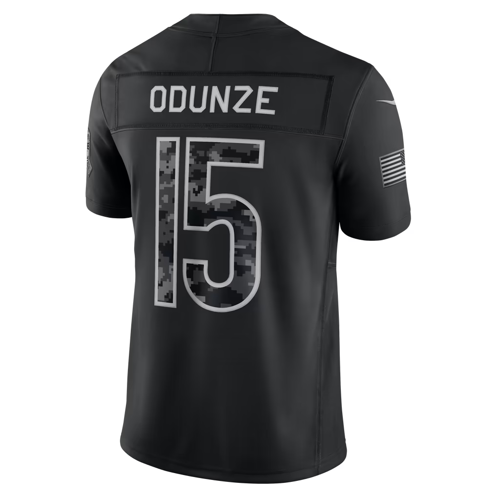 Blackjersey C.Bears #15 Rome Odunze Black 2026 Salute to Service Stitched Limited Jersey