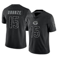 C.Bears #15 Rome Odunze Player Black Blackjersey REFLECTIVE Limited Game Stitched Jerseys