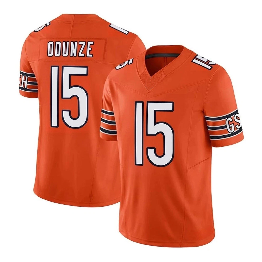 C.Bears #15 Rome Odunze Player Orange Blackjersey Vapor F.U.S.E. Limited Home Game Stitched Jerseys