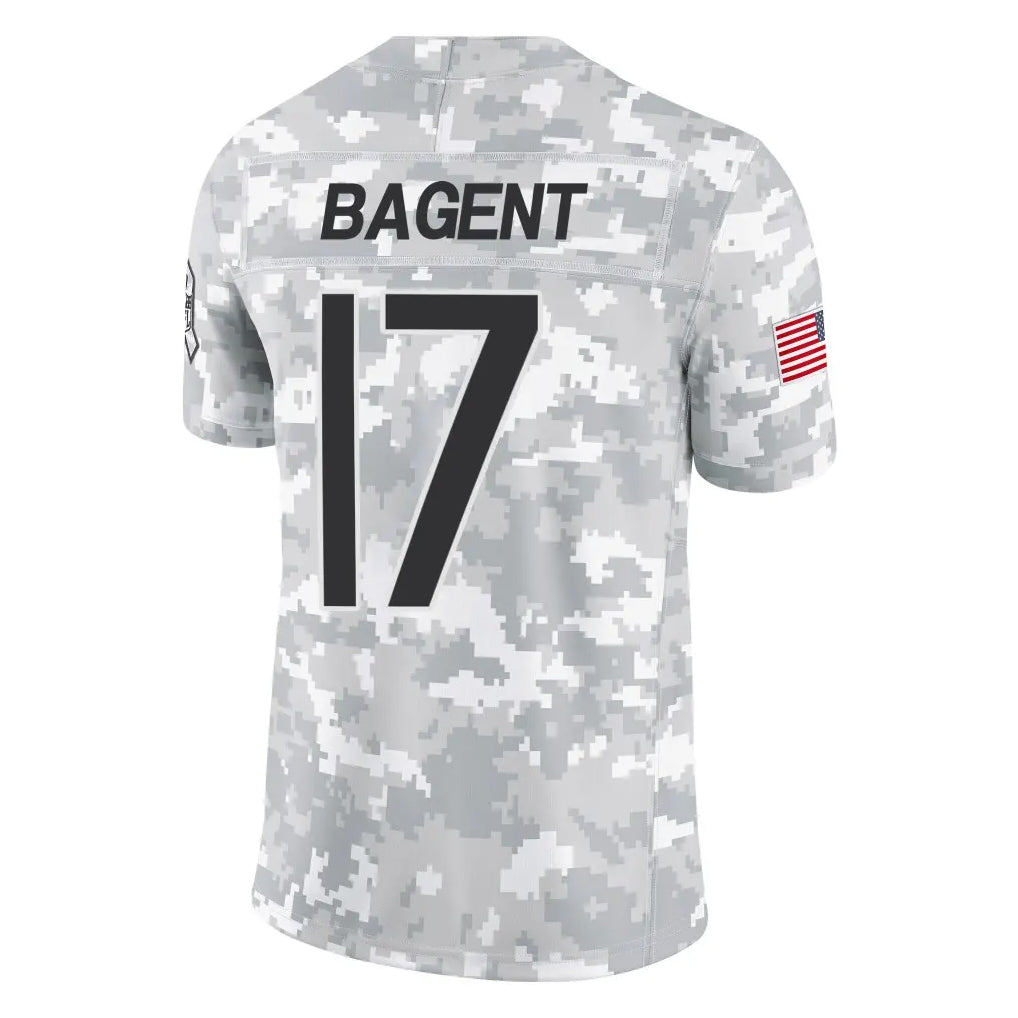 C.Bears #17 Tyson Bagent Player Arctic Camo Blackjersey Salute to Service Limited Stitched Jerseys