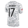C.Bears #17 Tyson Bagent Player Arctic Camo Blackjersey Salute to Service Limited Stitched Jerseys