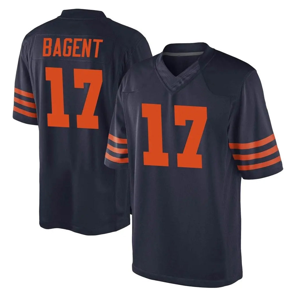 C.Bears #17 Tyson Bagent Player Navy Blue Blackjersey Alternate Game Stitched Jerseys