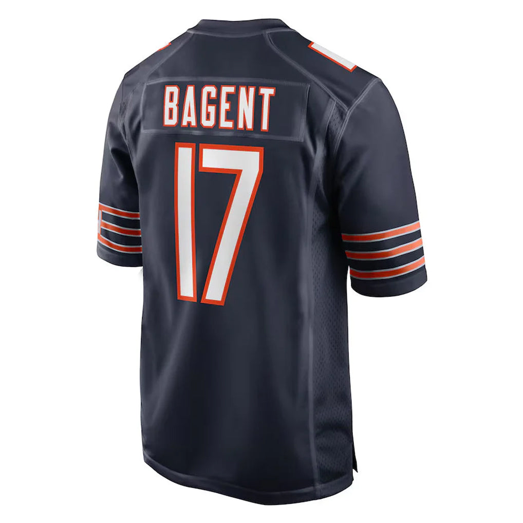 C.Bears #17 Tyson Bagent Player Navy Blackjersey Home Game Stitched Jerseys