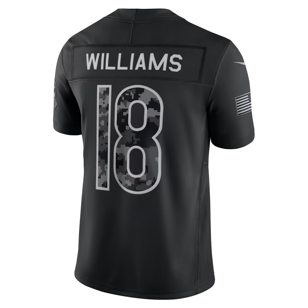Blackjersey  C.Bears #18 Caleb Williams Black 2026 Salute to Service Stitched Limited Jersey