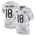 Blackjersey C.Bears #18 Caleb Williams Player Arctic Camo Salute to Service Limited Stitched Jerseys