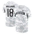 Blackjersey C.Bears #18 Caleb Williams Player Arctic Camo Salute to Service Performance T-Shirt Limited Stitched Jerseys