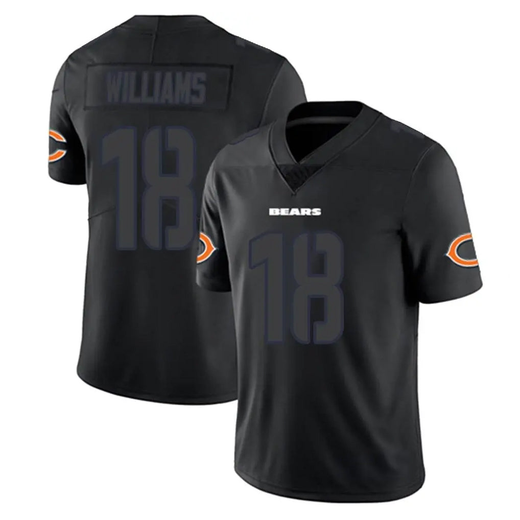 Blackjersey C.Bears #18 Caleb Williams Player Black Impact Limited Game Stitched Jerseys