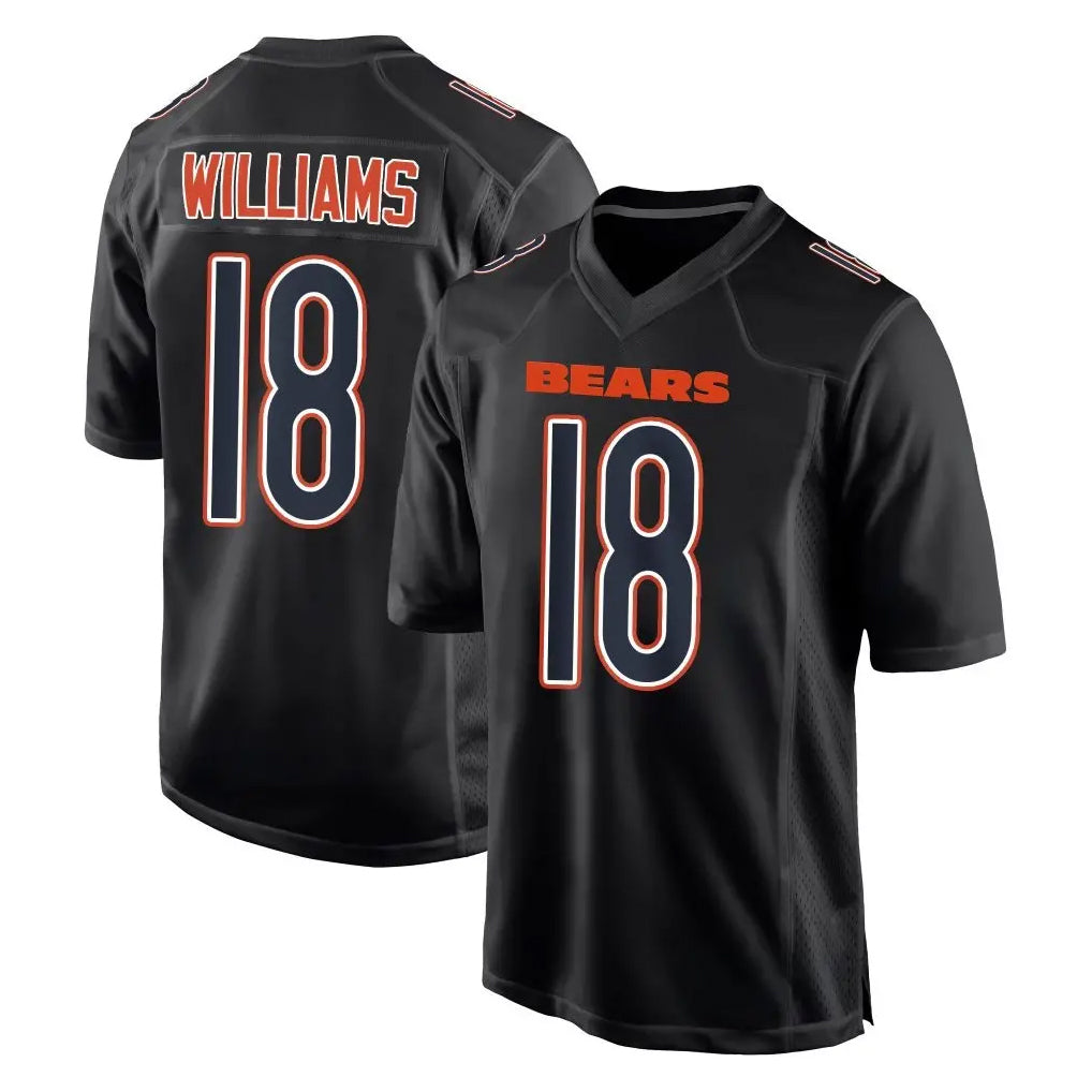 Blackjersey C.Bears #18 Caleb Williams Player Carbon Black Fashion Game Stitched Jerseys