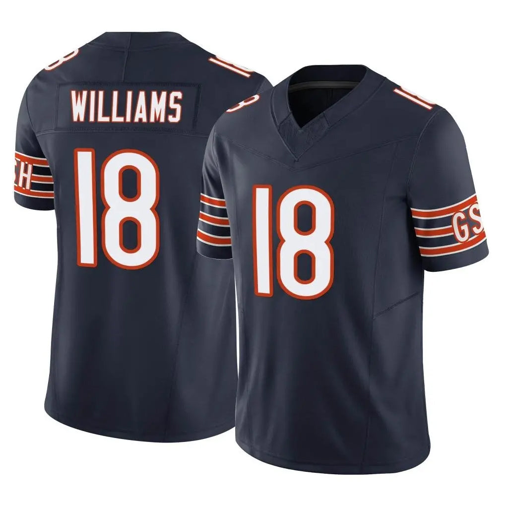 Blackjersey C.Bears #18 Caleb Williams Player Navy Vapor F.U.S.E. Limited Home Game Stitched Jerseys