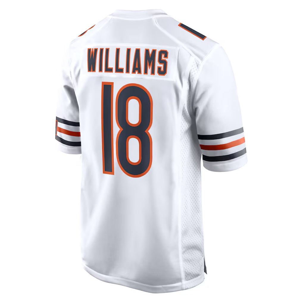 Blackjersey C.Bears #18 Caleb Williams Player White Home Game Stitched Jerseys