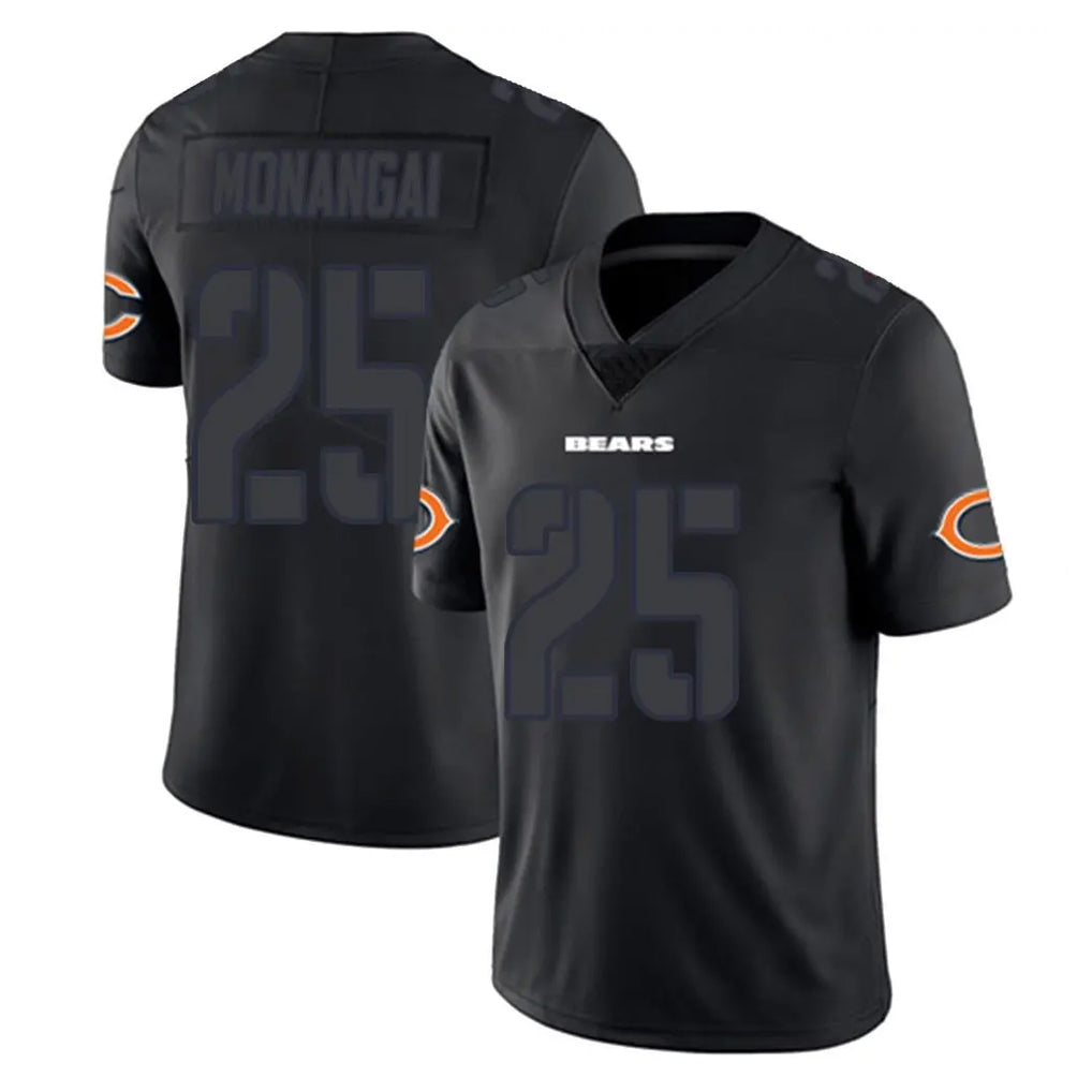 Blackjersey C.Bears #25 Kyle Monangai Player Black Impact Limited Game Stitched Jerseys