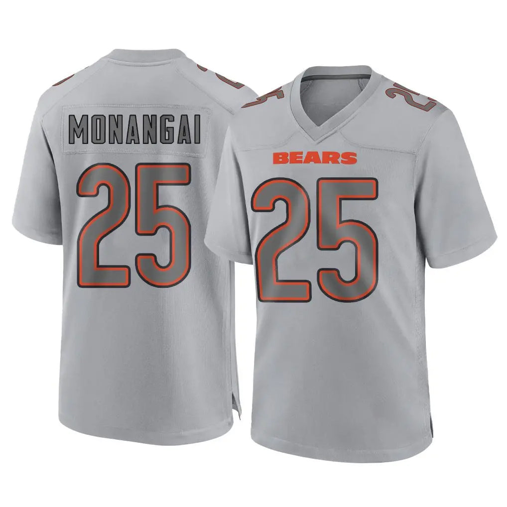 Blackjersey C.Bears #25 Kyle Monangai Player Gray Atmosphere Fashion Game Stitched Jerseys