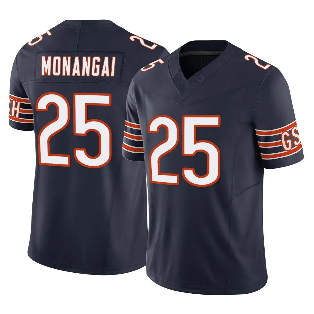 Blackjersey C.Bears #25 Kyle Monangai Player Navy Vapor F.U.S.E. Limited Home Game Stitched Jerseys