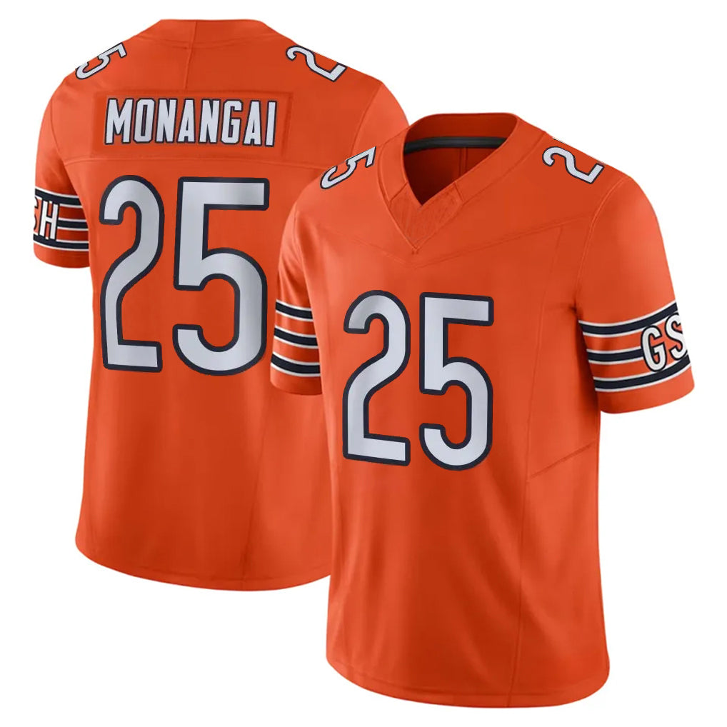 Blackjersey C.Bears #25 Kyle Monangai Player Orange Vapor F.U.S.E. Limited Home Game Stitched Jerseys