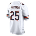 Blackjersey C.Bears #25 Kyle Monangai Player White Home Game Stitched Jerseys