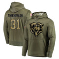 Blackjersey C.Bears #31 Dillon Thieneman Player Olive Salute to Service Pullover Hoodies Home Game Stitched Jerseys
