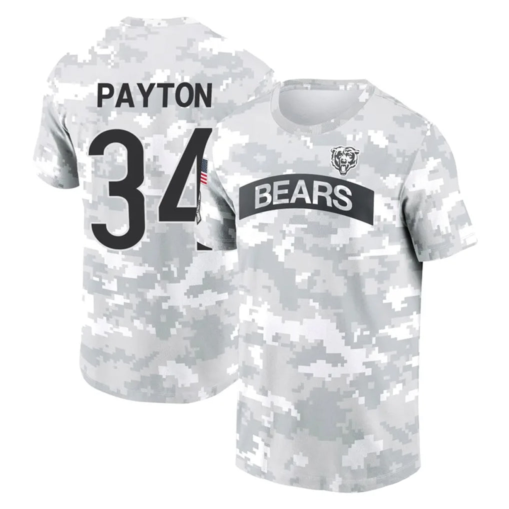 Blackjersey C.Bears #34 Walter Payton Player Arctic Camo Salute to Service Performance T-Shirt Limited Stitched Jerseys
