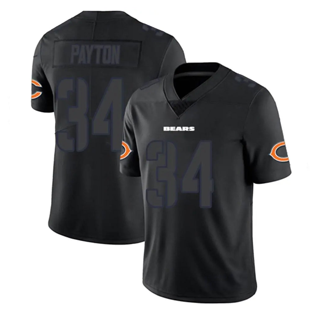 Blackjersey C.Bears #34 Walter Payton Player Black Impact Limited Game Stitched Jerseys