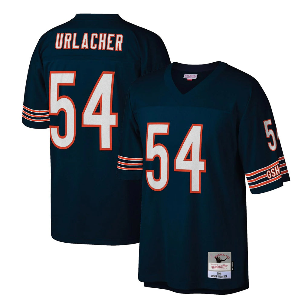 Blackjersey C.Bears #54 Brian Urlacher Player Navy Mitchell & Ness Legacy Replica Stitched Jerseys