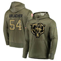 Blackjersey C.Bears #54 Brian Urlacher Player Olive Salute to Service Pullover Hoodies Home Game Stitched Jerseys