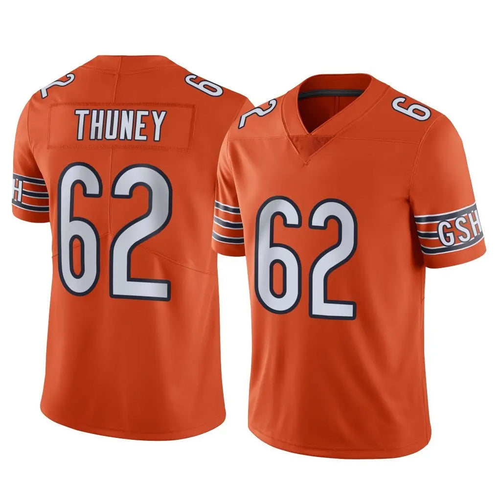 Blackjersey C.Bears #62 Joe Thuney Player Orange Alternate Vapor Limited Home Game Stitched Jerseys