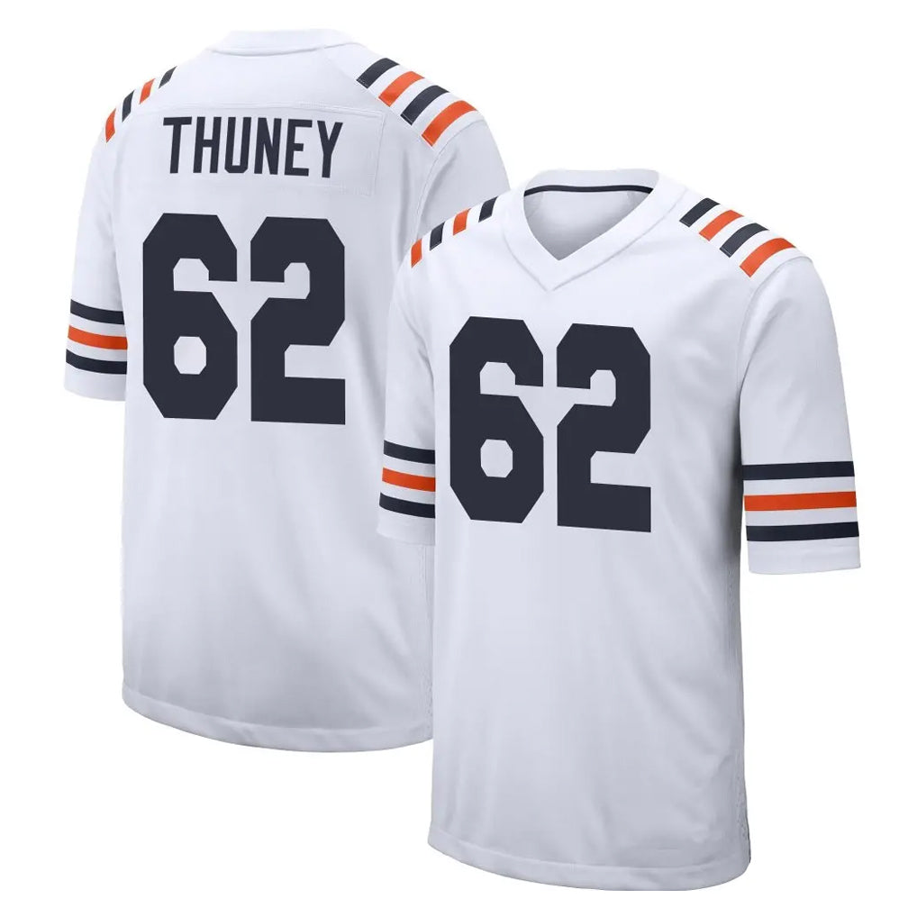 Blackjersey C.Bears #62 Joe Thuney Player White Classic Home Game Stitched Jerseys