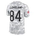 Blackjersey C.Bears #84 Colston Loveland Player Arctic Camo Salute to Service Limited Stitched Jerseys