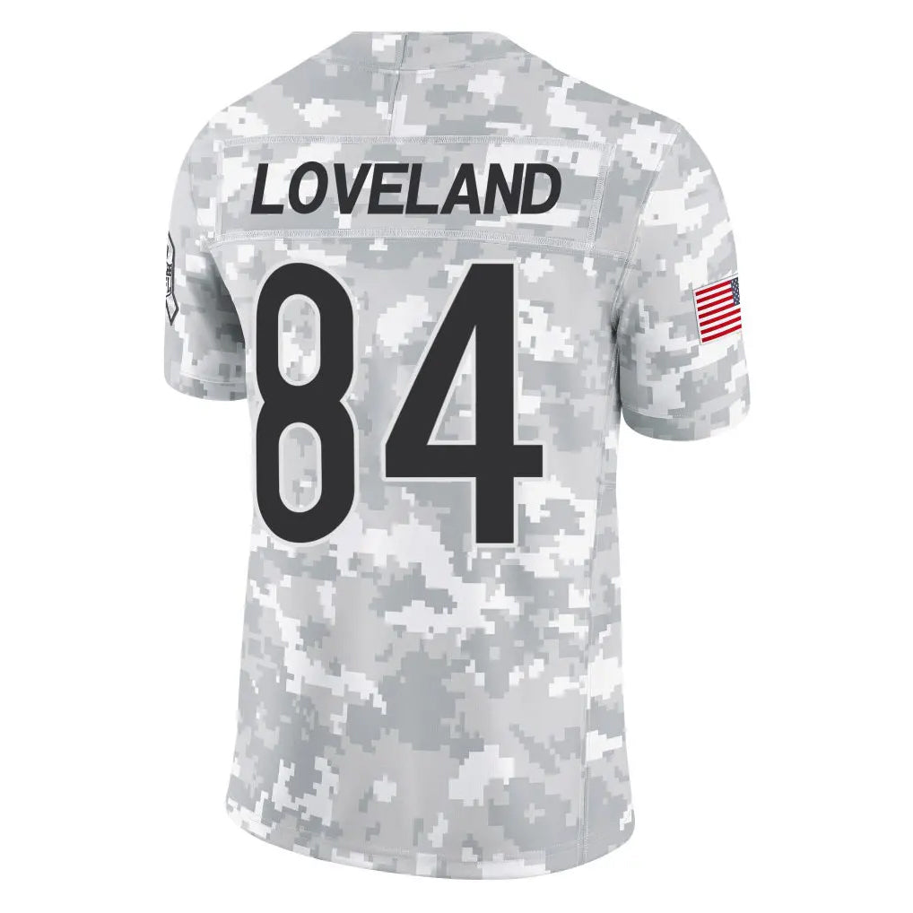 Blackjersey C.Bears #84 Colston Loveland Player Arctic Camo Salute to Service Limited Stitched Jerseys