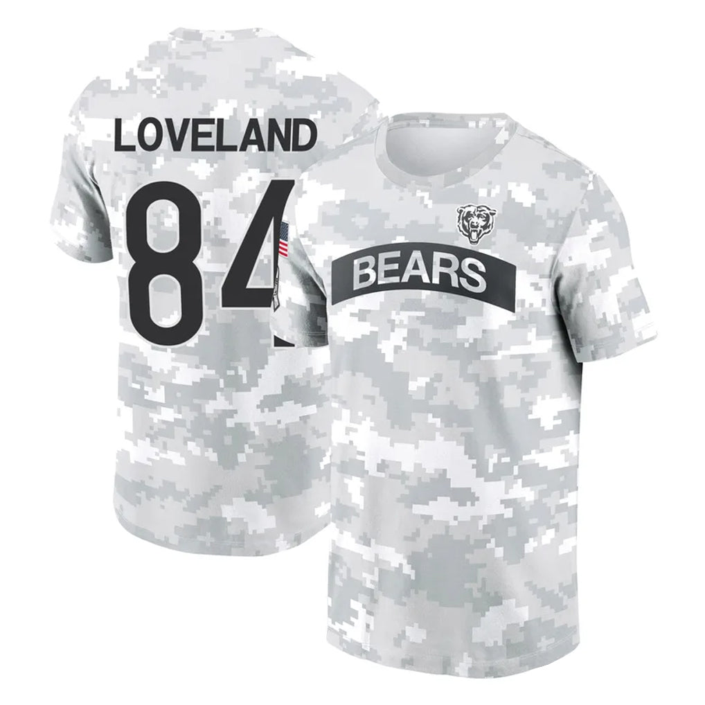 Blackjersey C.Bears #84 Colston Loveland Player Arctic Camo Salute to Service Performance T-Shirt Limited Stitched Jerseys