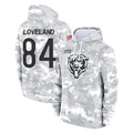 Blackjersey C.Bears #84 Colston Loveland Player Arctic Camo Salute to Service Pullover Hoodies Limited Stitched Jerseys