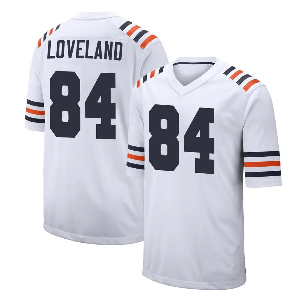 Blackjersey C.Bears #84 Colston Loveland Player White Classic Home Game Stitched Jerseys