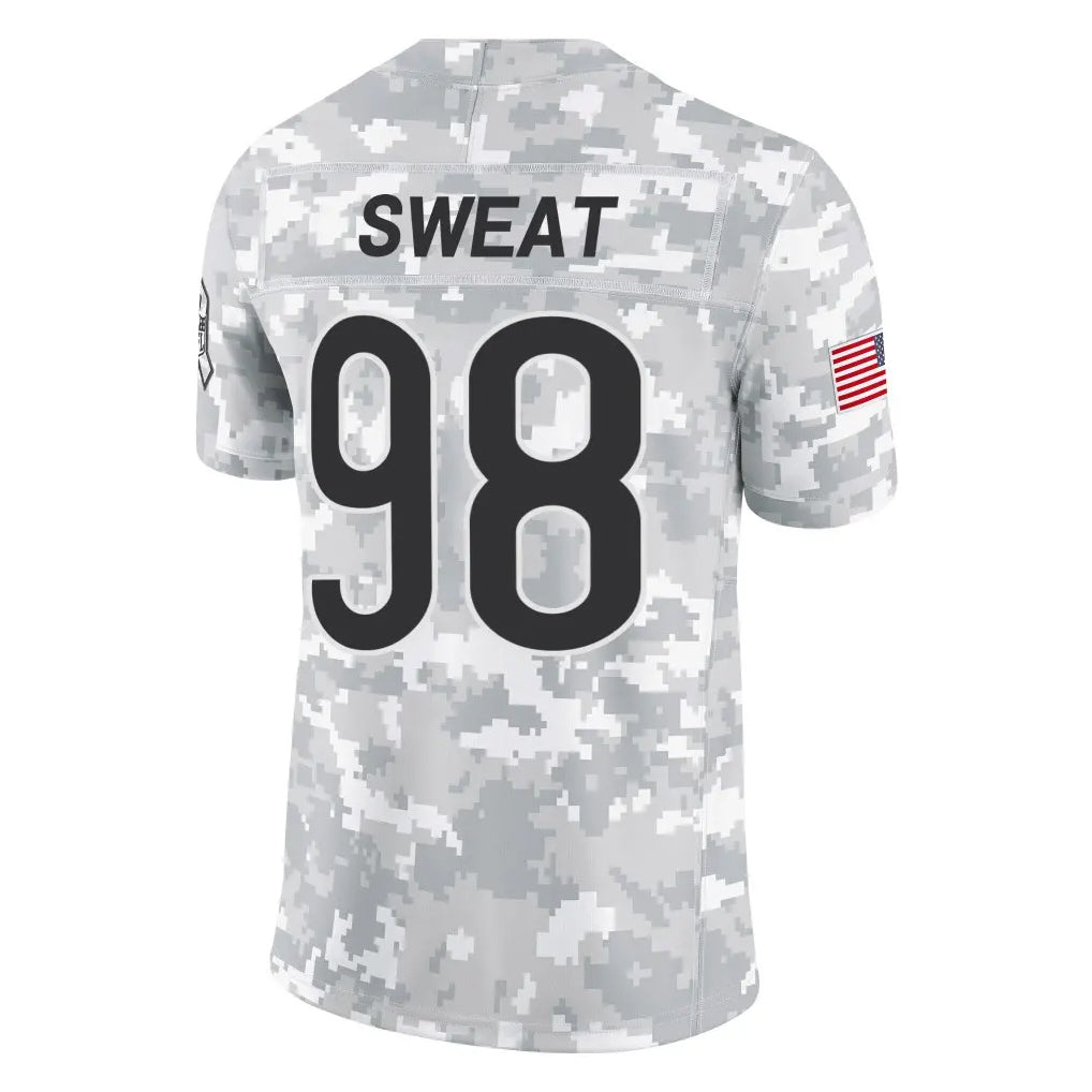 Blackjersey C.Bears #98 Montez Sweat Player Arctic Camo Salute to Service Limited Stitched Jerseys