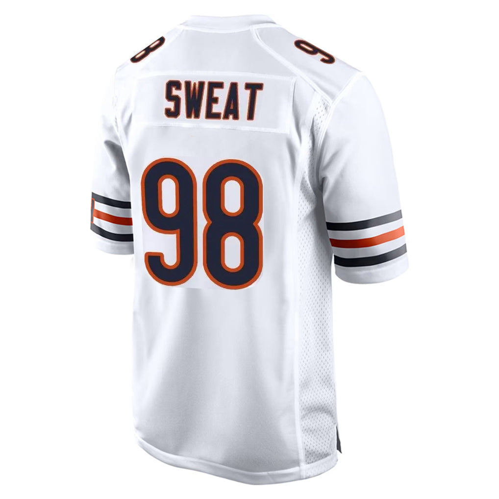 Blackjersey C.Bears #98 Montez Sweat Player White Home Game Stitched Jerseys