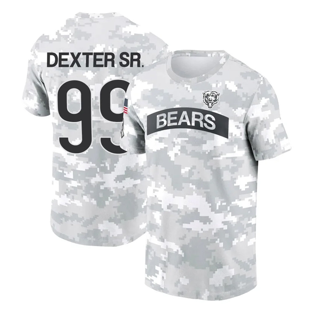 Blackjersey C.Bears #99 Gervon Dexter Sr. Player Arctic Camo Salute to Service Performance T-Shirt Limited Stitched Jerseys
