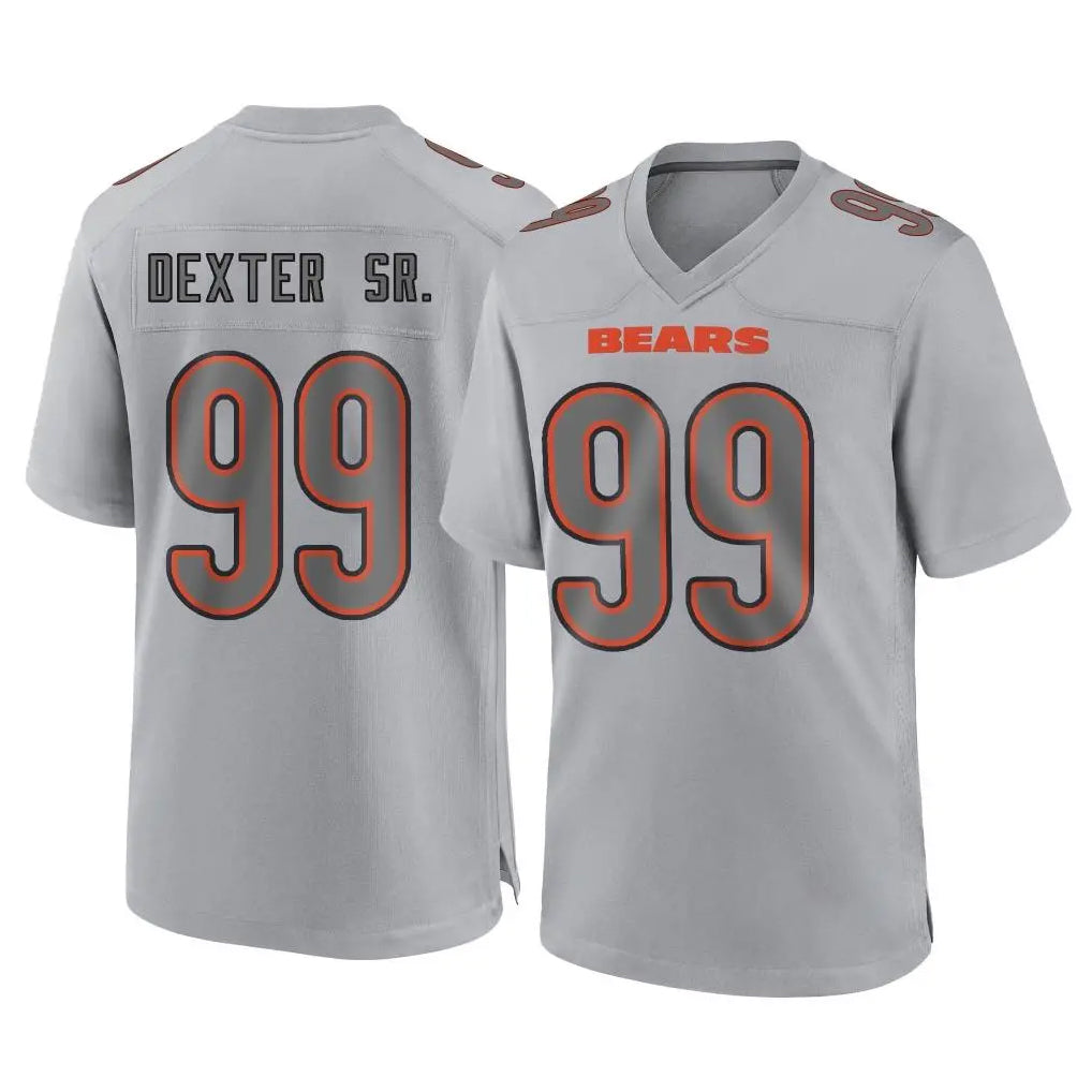 Blackjersey C.Bears #99 Gervon Dexter Sr. Player Gray Atmosphere Fashion Game Stitched Jerseys
